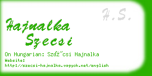 hajnalka szecsi business card